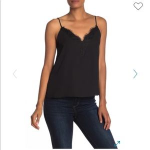 NWT Small Fancy Black Lace Trim Tank Top